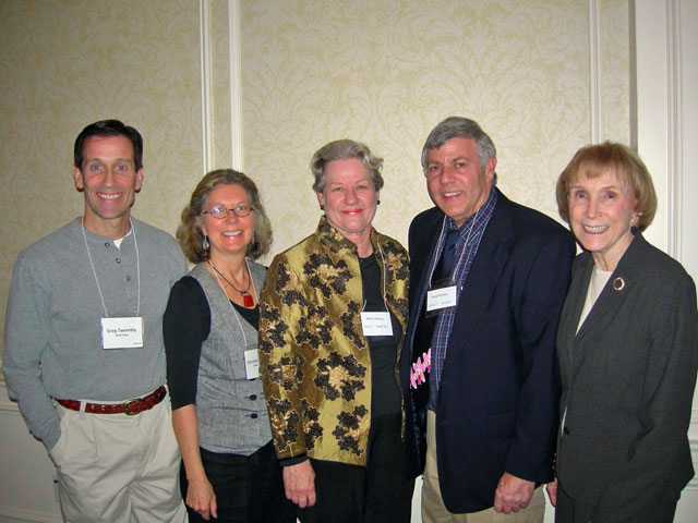 PCA Officers: l to r: Greg Twombly, Vice President; Christine Wright, President; Julie Lindberg and Mark Werther, Past Presidents; Barbara Zimmerman, Past Corresponding Secretary.